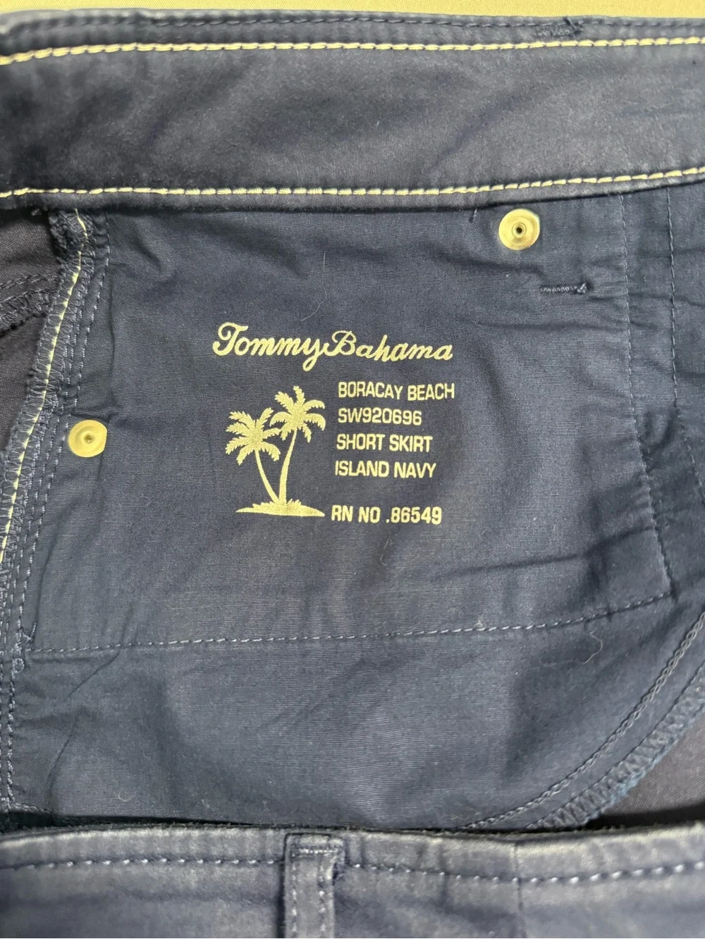 Tommy Bahama Boracay Beach Women’s Navy Blue Stretch Mini Skirt